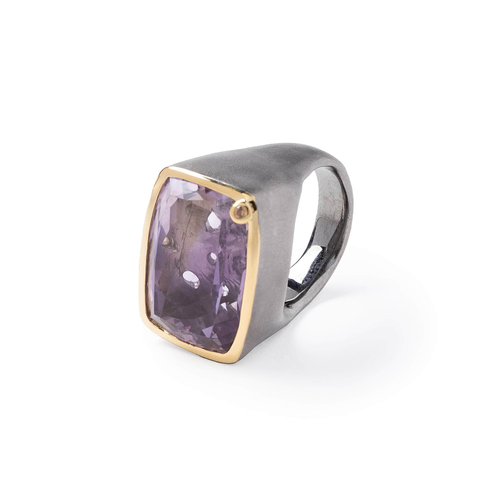 German Kabirski Haan Amethyst and Sapphire Ring