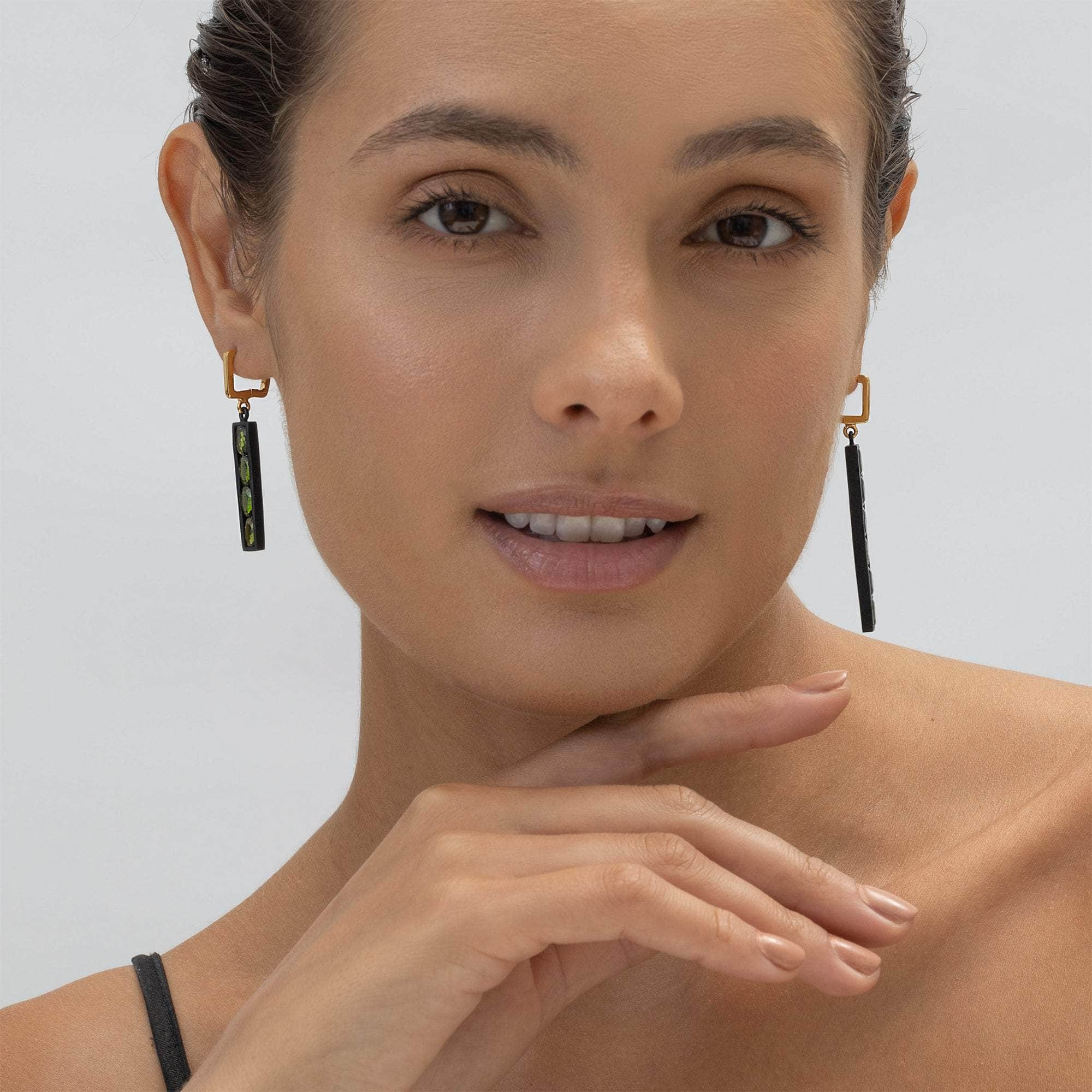 German Kabirski Liven Chrome Diopside Earrings