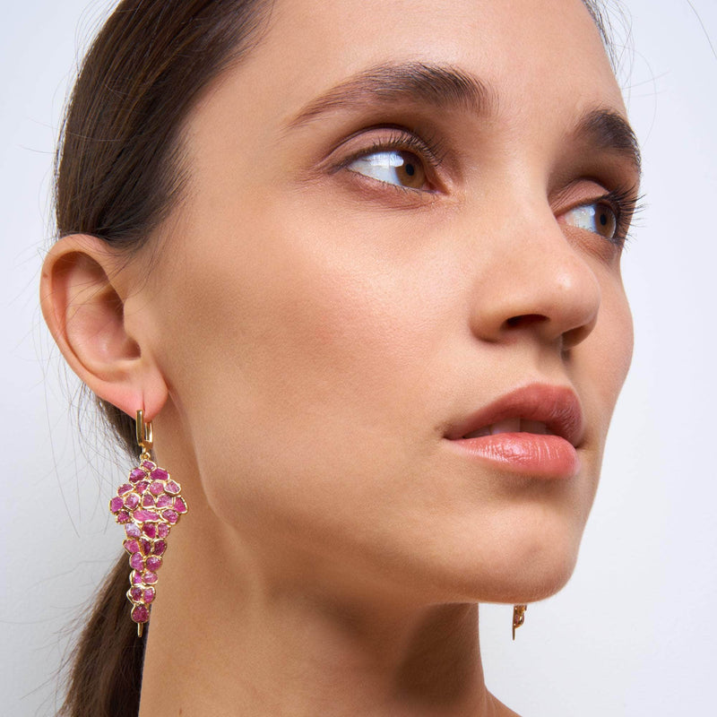 German Kabirski Ivy Rough Ruby Earrings