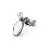 German Kabirski Albah Baroque Pearl and White Pearl Ring (Black Rhodium)