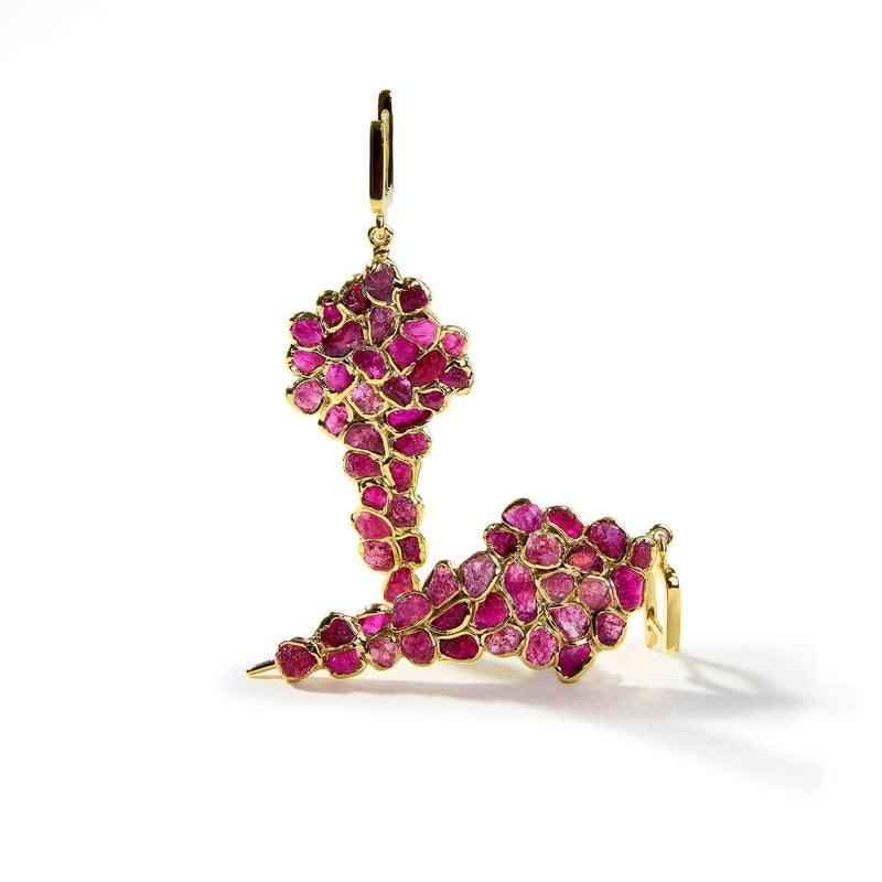 German Kabirski Ivy Rough Ruby Earrings