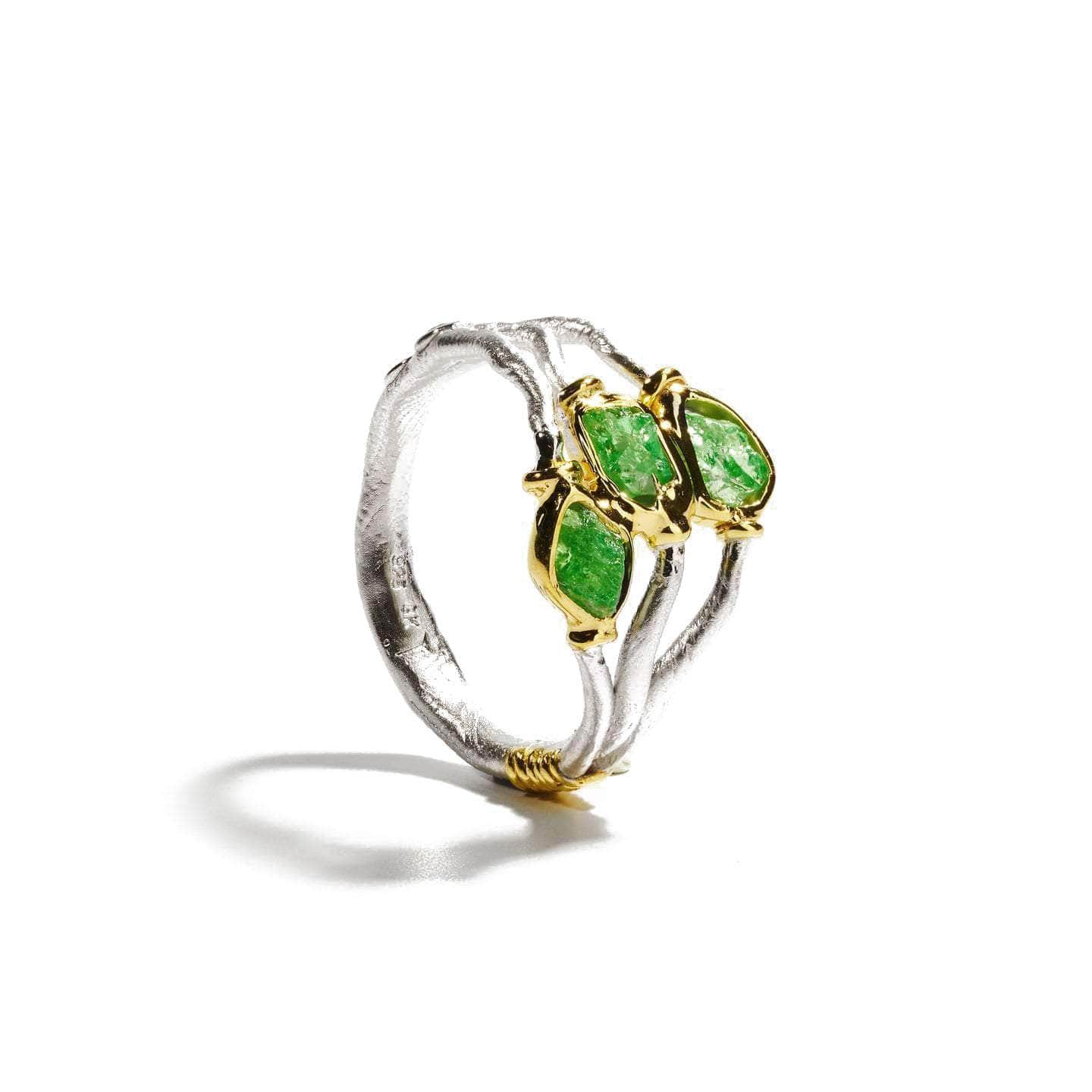 German Kabirski Vogg Tsavorite and Black Spinel Ring