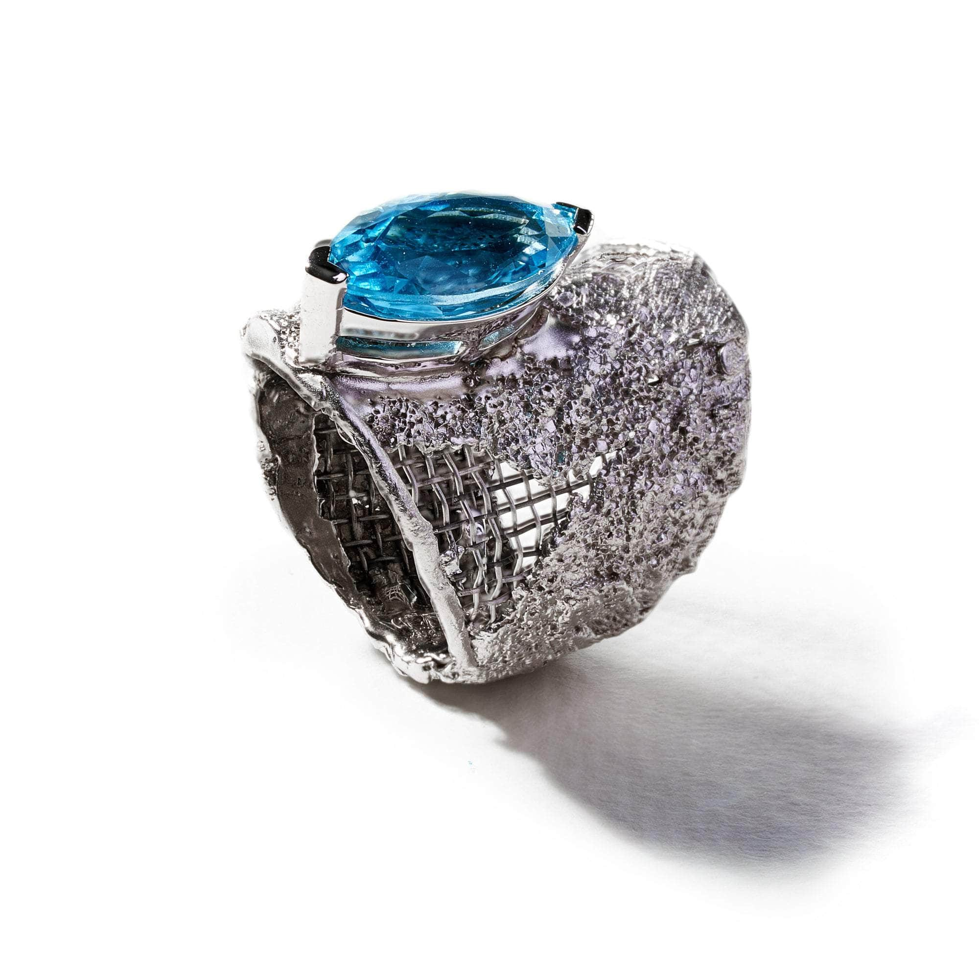 German Kabirski Monaq Swiss Blue Topaz Ring