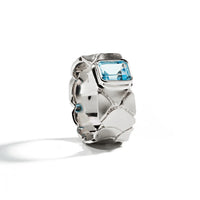 German Kabirski Schalen Blue Topaz Ring