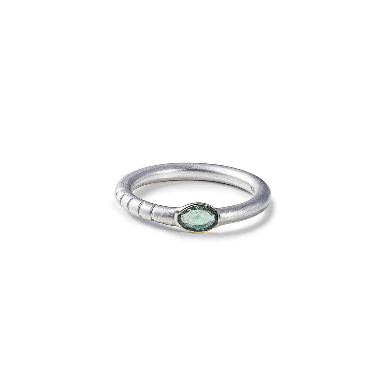 German Kabirski Thina Green Sapphire Ring (White Rhodium)