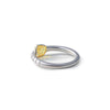 German Kabirski Aspa Rough Yellow Sapphire Ring (White Rhodium)