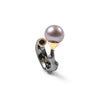 German Kabirski Linnie Purple Pearl and Rhodolite Ring (Black Rhodium and Gold 18K)