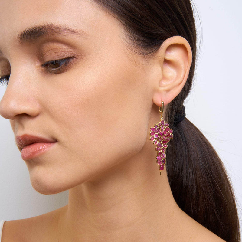 German Kabirski Ivy Rough Ruby Earrings