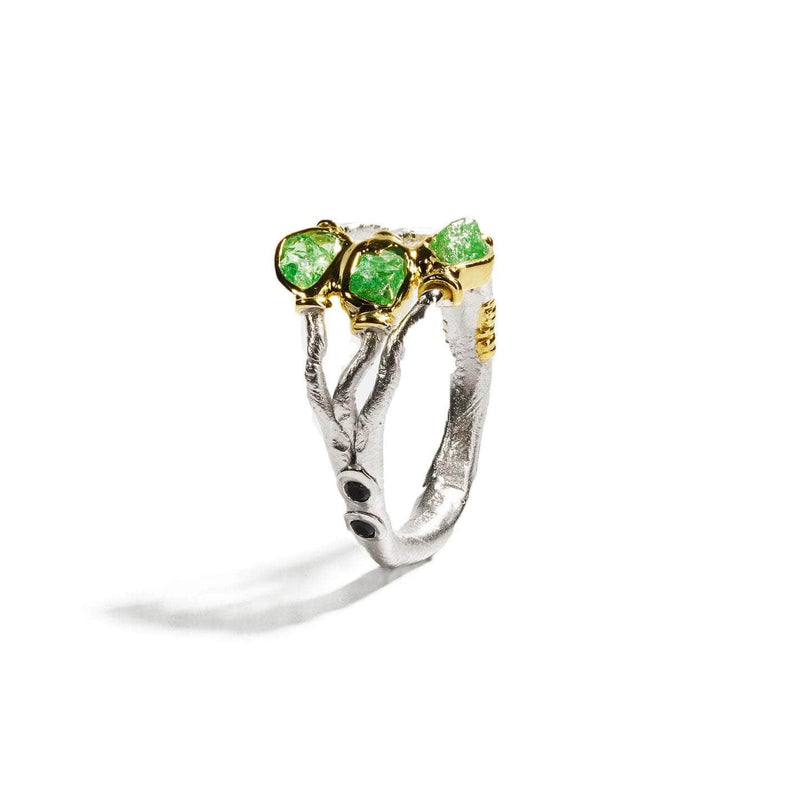 German Kabirski Vogg Tsavorite and Black Spinel Ring