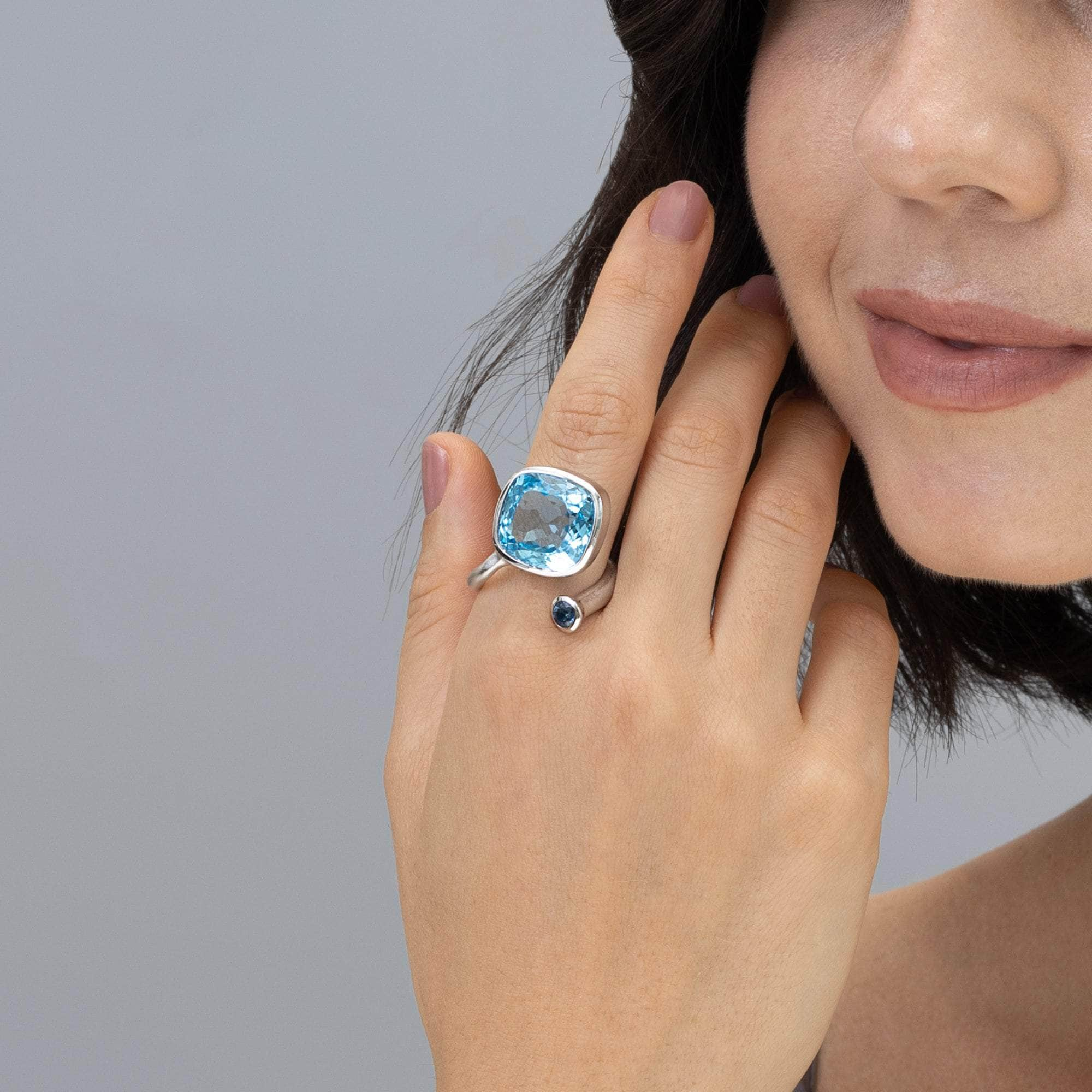 German Kabirski Hann Topaz and Sapphire Ring