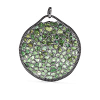 German Kabirski Xipe Rough Chrome Diopside and Rough Tsavorite Pendant