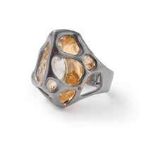 German Kabirski Ketrec Citrine and Sapphire Ring