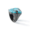 German Kabirski Ataeru Turquoise and Spinel Ring