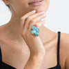 German Kabirski Ataeru Turquoise and Spinel Ring