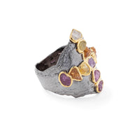 German Kabirski Dagon Rough Sapphire and Ruby Ring