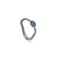 German Kabirski Sedon Sapphire Ring (Black Rhodium)