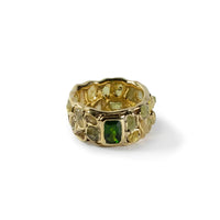 German Kabirski Fazole Sapphire and Chrome Diopside Ring