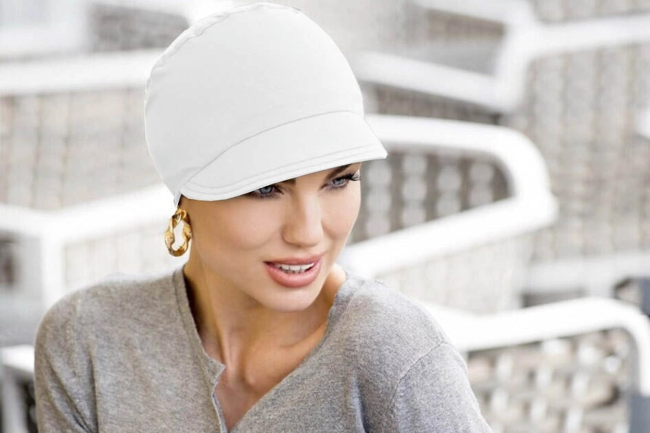 Masumi Katia Navy & White| Reversible Chemo Cap with UPF 50+ Sun Protection