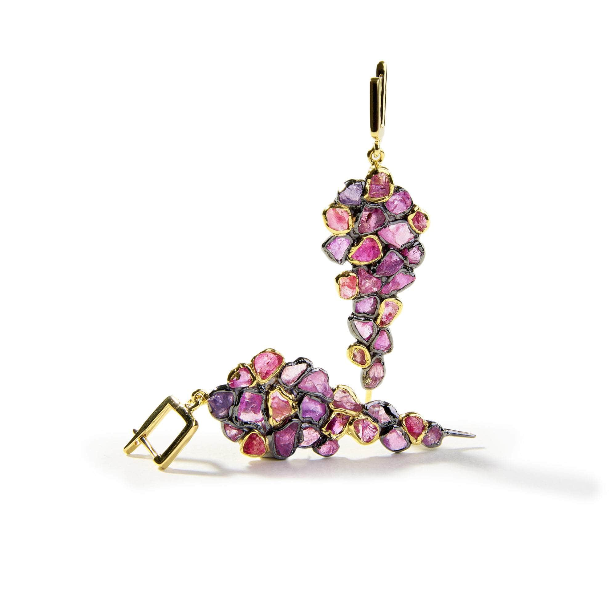 German Kabirski Lia Rough Pink Sapphire Earrings