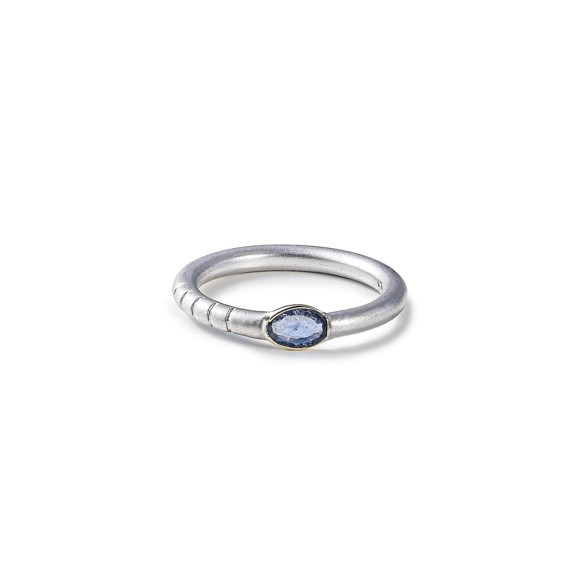 German Kabirski Kleo Blue Sapphire Ring (White Rhodium)