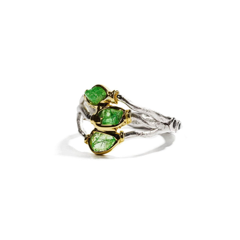 German Kabirski Vogg Tsavorite and Black Spinel Ring