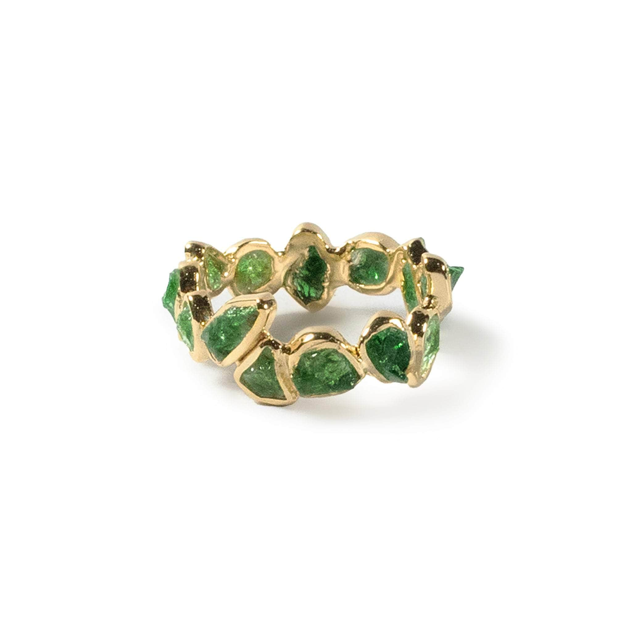 German Kabirski Elma Rough Tsavorite Ring