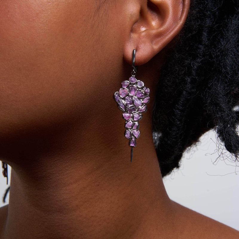 German Kabirski Nia Rough Pink Sapphire Earrings