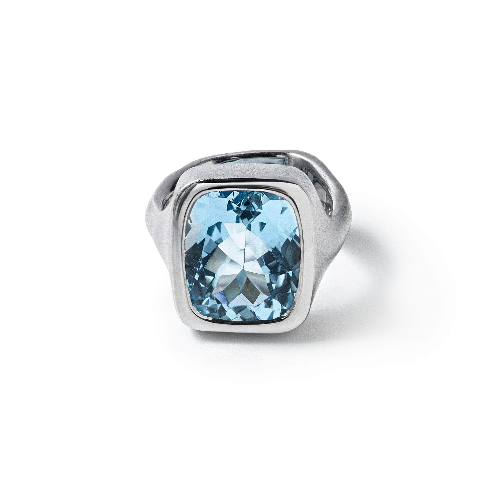 German Kabirski Magnus Blue Topaz Ring (White Rhodium)