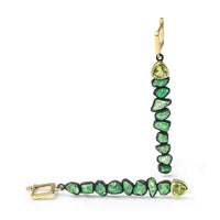 German Kabirski Halama Rough Tsavorite and Peridot Earrings