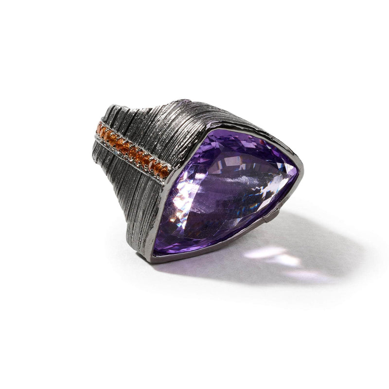 German Kabirski Nous Amethyst and Orange Sapphire Ring