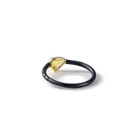 German Kabirski Aspa Rough Yellow Sapphire Ring (Anthracite)