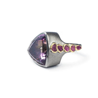 German Kabirski Nyman Ametrine and Rough Ruby Ring