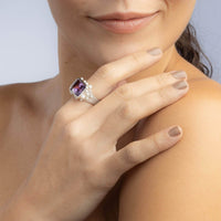 German Kabirski Aralez Amethyst and Pearl Ring