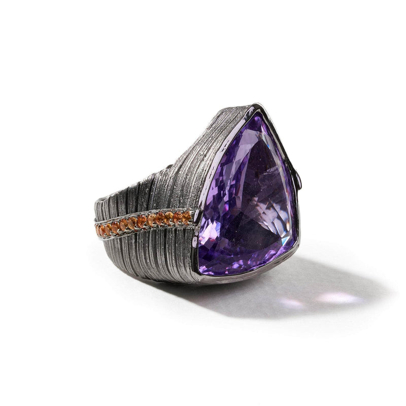 German Kabirski Nous Amethyst and Orange Sapphire Ring