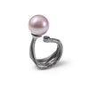 German Kabirski Thaline Purple Pearl and Rhodolite Ring (Black Ruthenium)