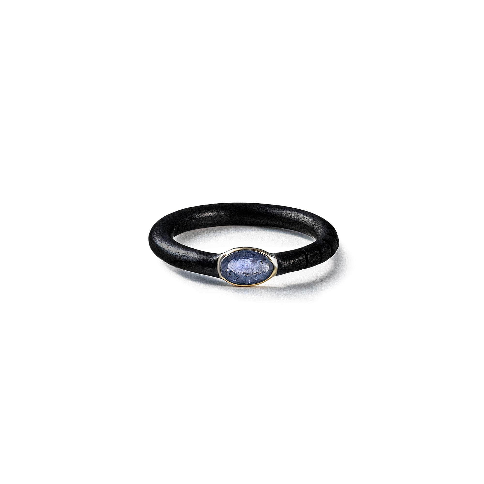 German Kabirski Kleo Blue Sapphire Ring (Black Anthracite)