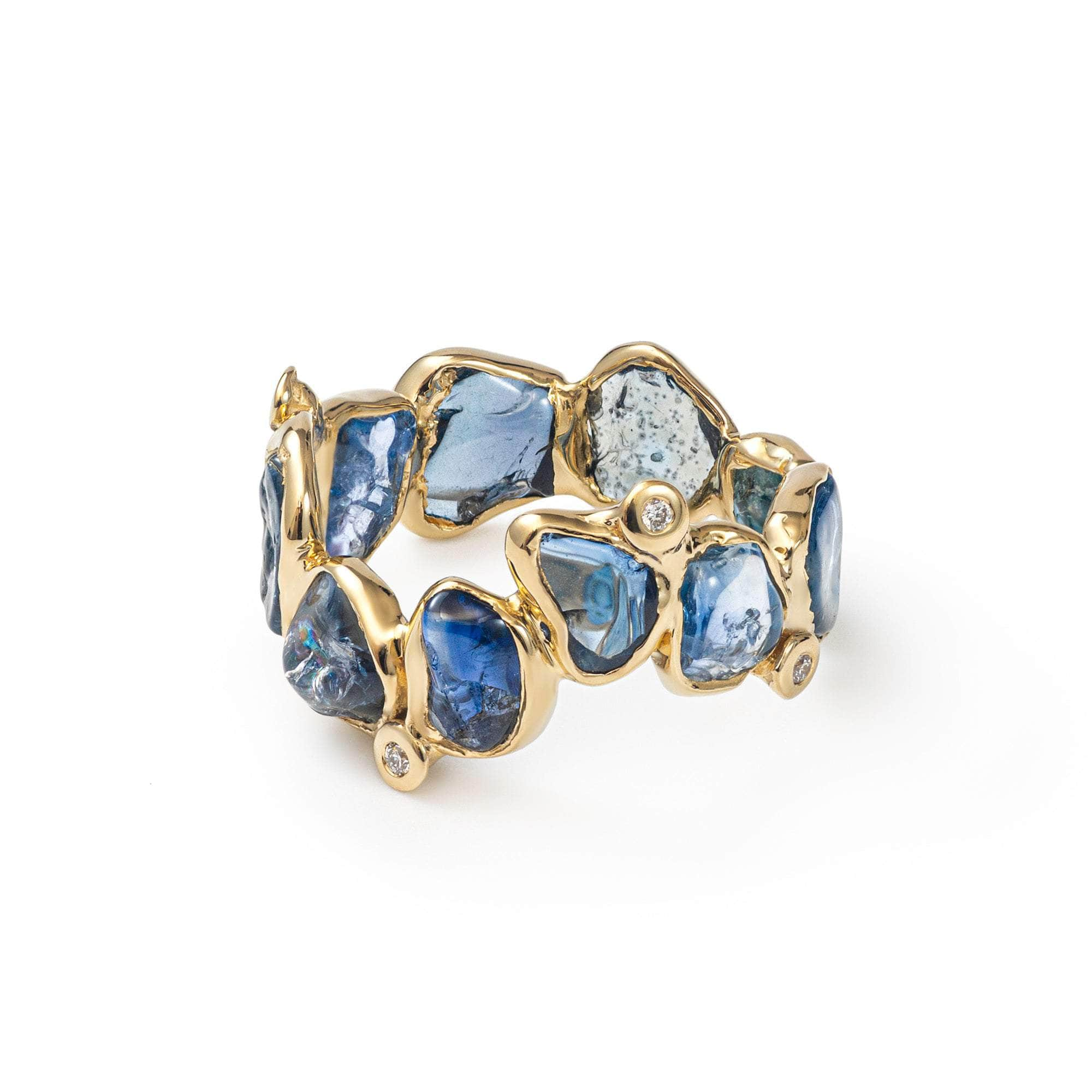 German Kabirski Cyrus Blue Sapphire and Diamond Ring