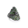 German Kabirski Chaza Rough Chrome Diopside and Spinel Ring