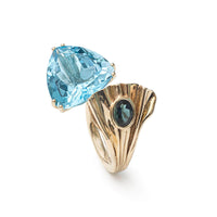 German Kabirski Auril Swiss Blue Topaz and Blue Sapphire Ring