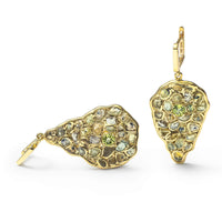 German Kabirski Sebb Rough Yellow Sapphire and Peridot Earrings