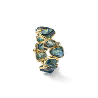 German Kabirski Ulane Rough Sapphire and Diamond Ring