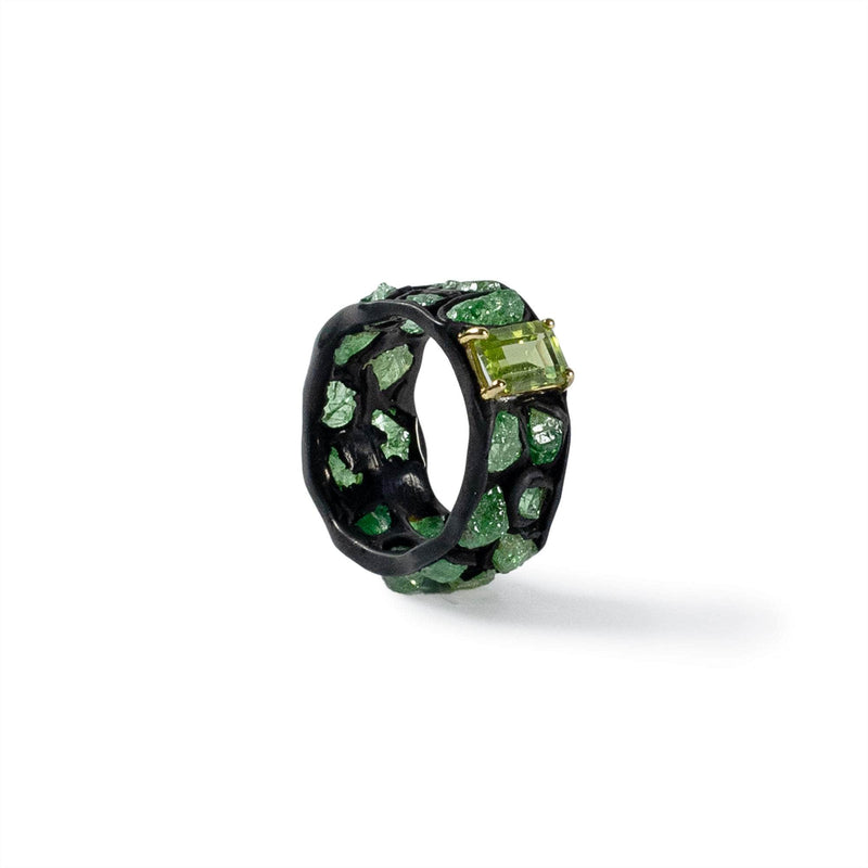 German Kabirski Tabiat Tsavorite and Peridot Ring