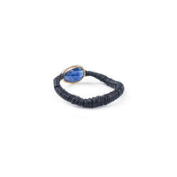 German Kabirski Musta Rough Blue Sapphire Ring (Black Anthracite)