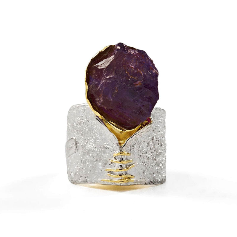 German Kabirski Corliss Amethyst Rough Ring