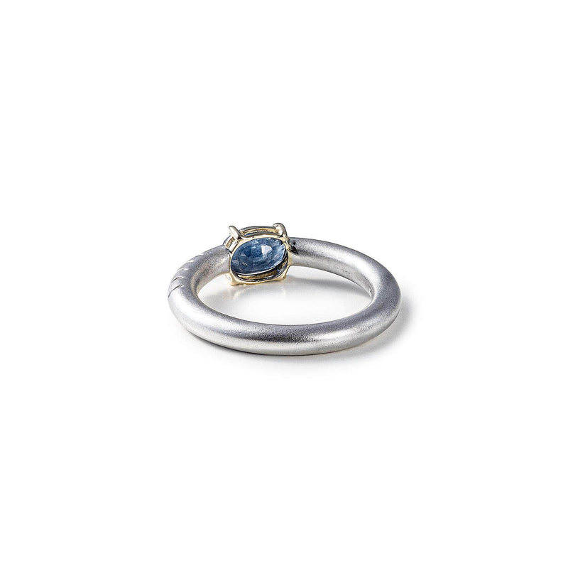 German Kabirski Ariadne Blue Sapphire Ring (White Rhodium)