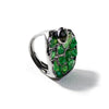 German Kabirski Rasque Rough Tsavorite and Green Tourmaline Ring