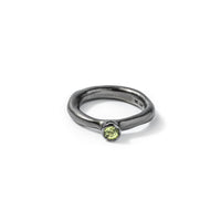 German Kabirski Thalia Peridot Ring (Black Ruthenium)