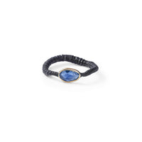 German Kabirski Musta Rough Blue Sapphire Ring (Black Anthracite)