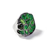 German Kabirski Rasque Rough Tsavorite and Green Tourmaline Ring