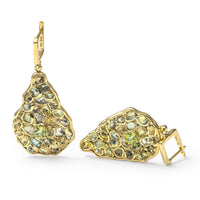 German Kabirski Sebb Rough Yellow Sapphire and Peridot Earrings